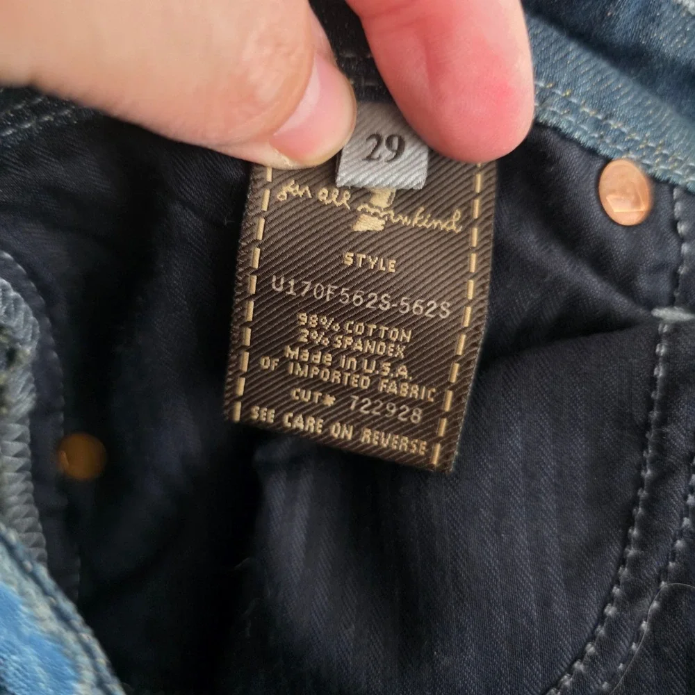 7 For All‎ Mankind Flynt Bootcut Jeans Dark Wash Embroidered Pockets Size 28
